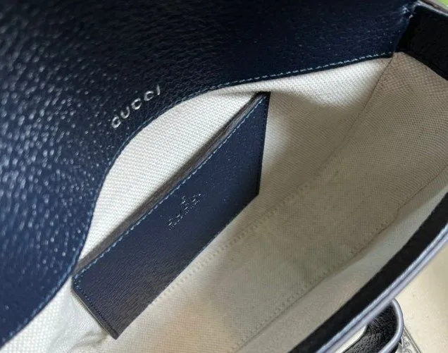 Gucci Horsebit 1955 GG Mini Bag Beige And Blue Supreme Canvas / - Image 4