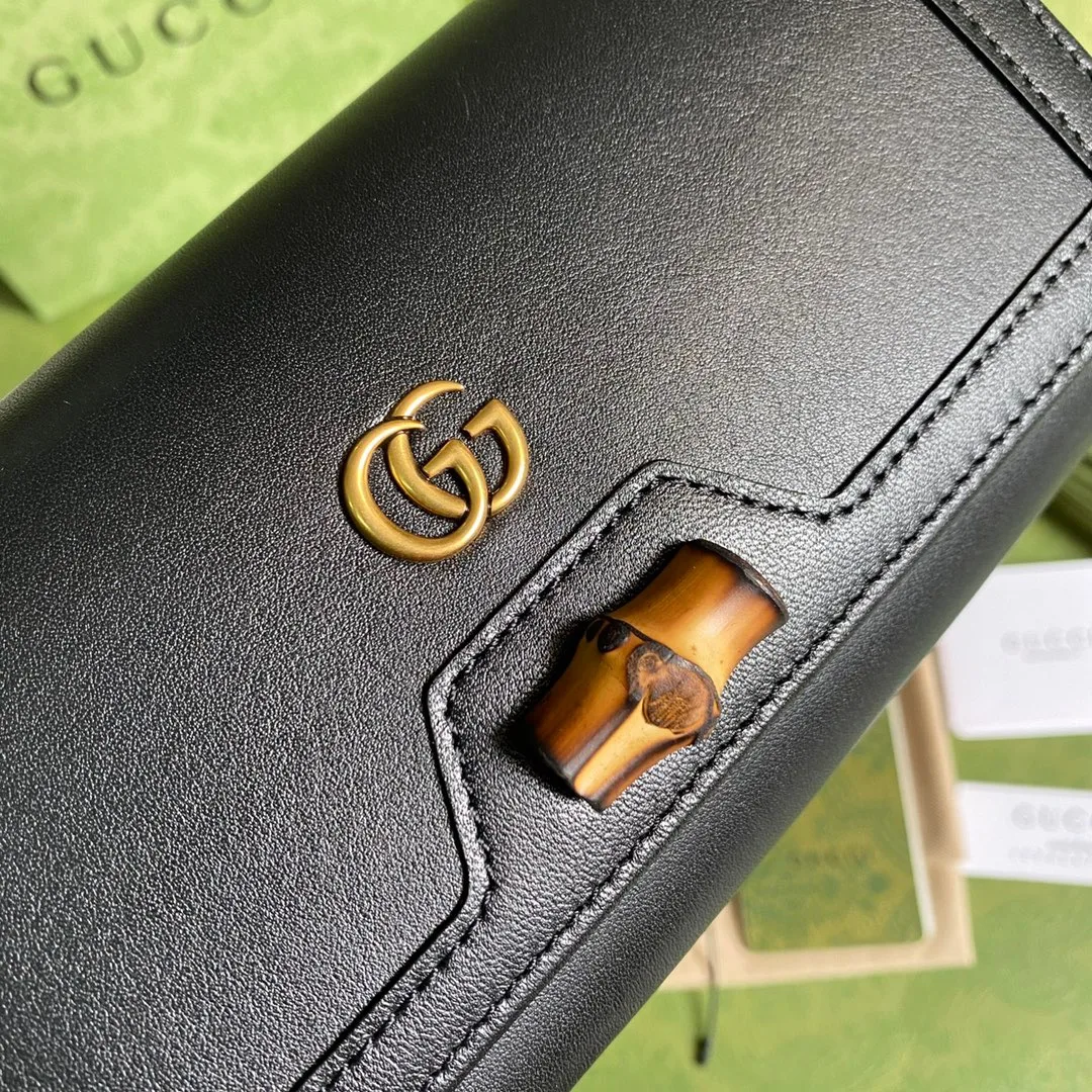 Gucci Diana Chain Wallet With Bamboo Black , / GG - Image 9