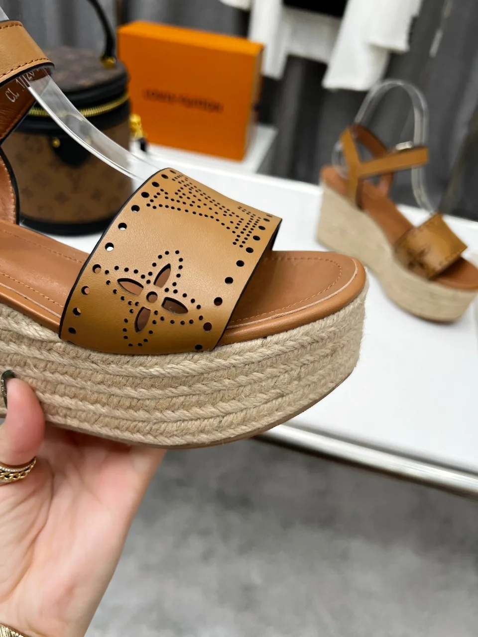 Louis Vuitton Starboard Wedge Sandal Brown LV 1A9PLN - Image 4