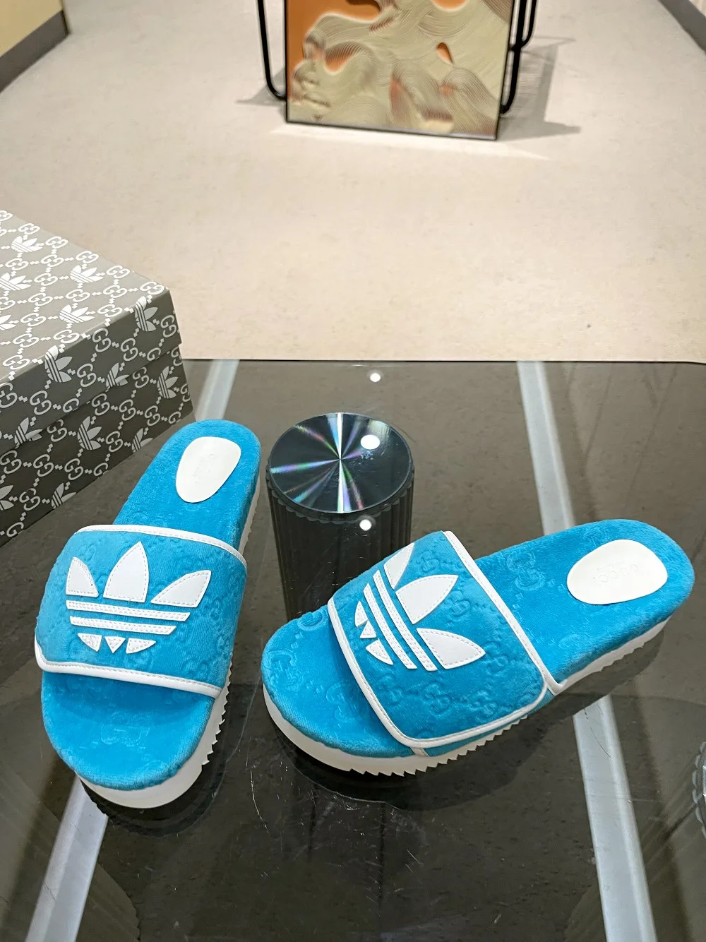 Alternative view of Gucci x Adidas Women’s GG Platform Sandal Light Blue