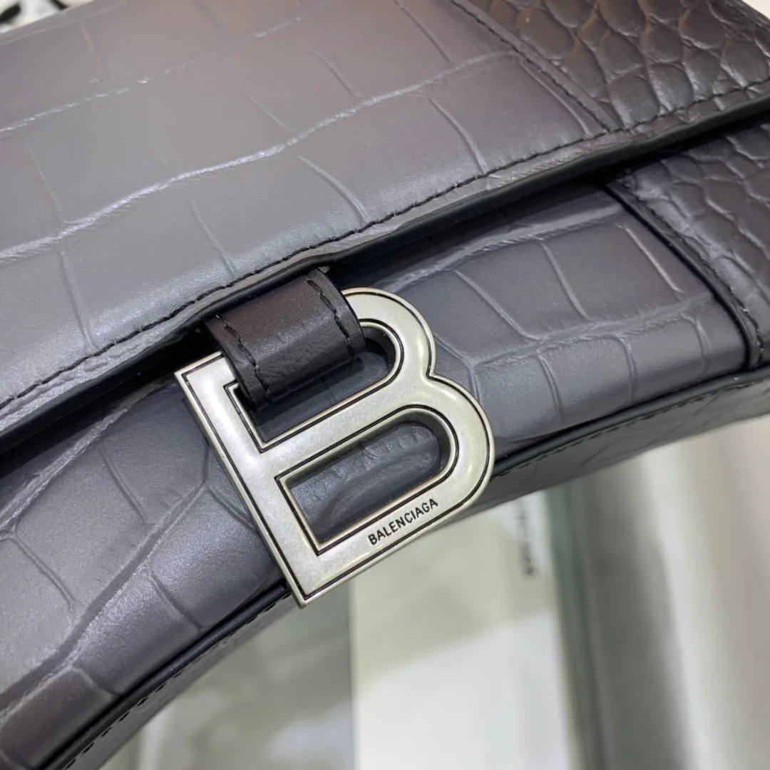 Balenciaga Hourglass Small Handbag In Dark Grey - Image 4