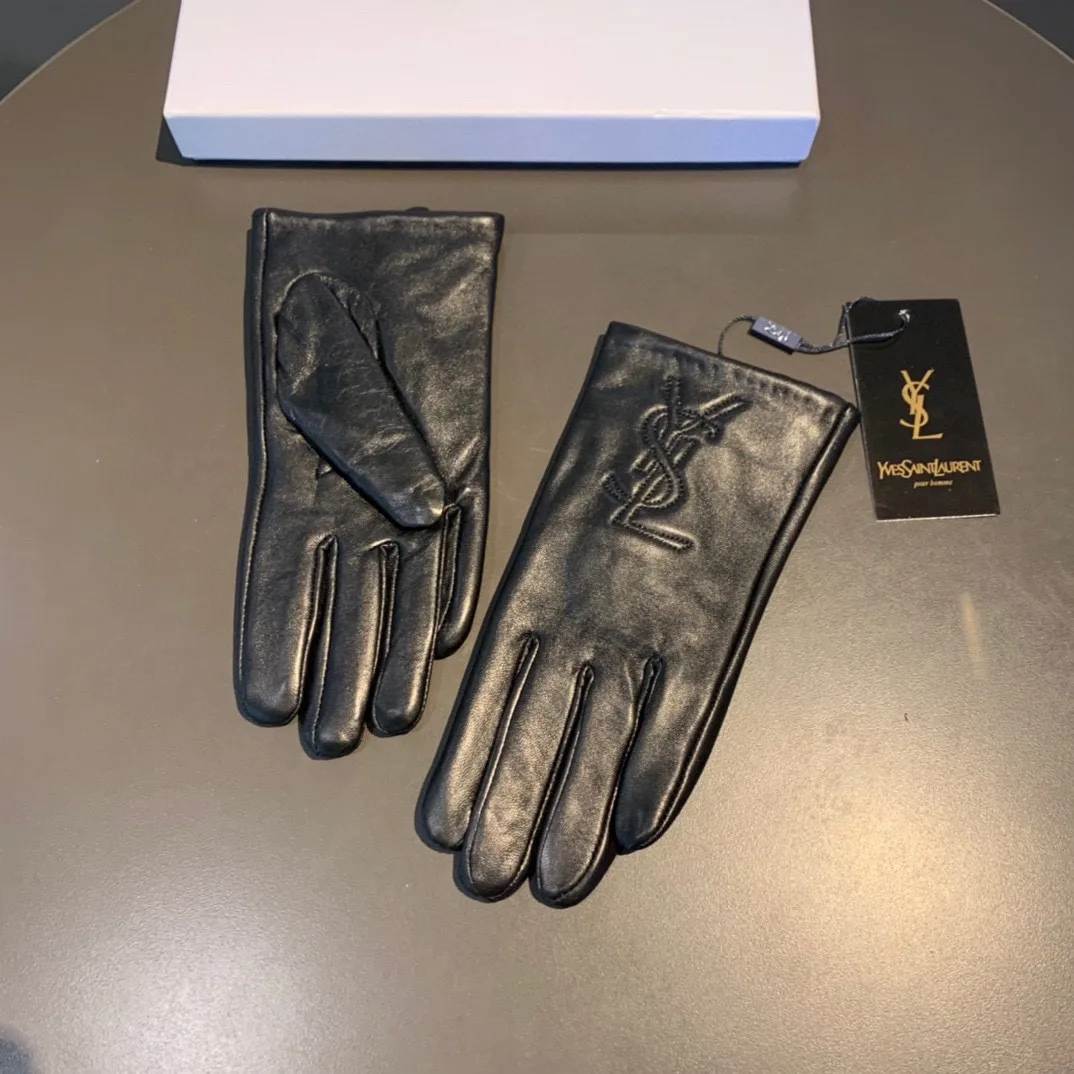 Saint Laurent Gloves In Black - Image 7
