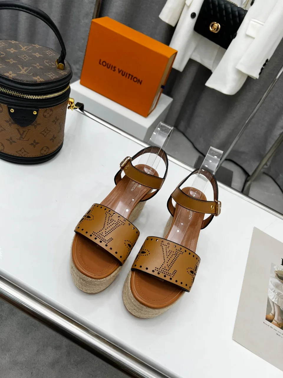 Louis Vuitton Starboard Wedge Sandal Brown LV 1A9PLN - Image 5