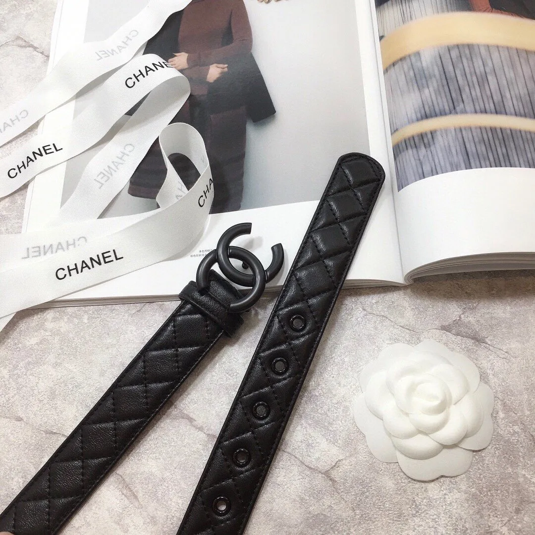 Alternative view of Chanel Belt Quilted With Double C Buckle Black With Black Hardware Women