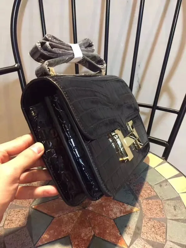 Hermes Constance 24 Pattern Crocodile Black - Image 4