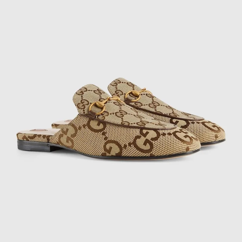 Alternative view of Gucci Women’s Jumbo GG Princetown Slipper By Canavas Brown