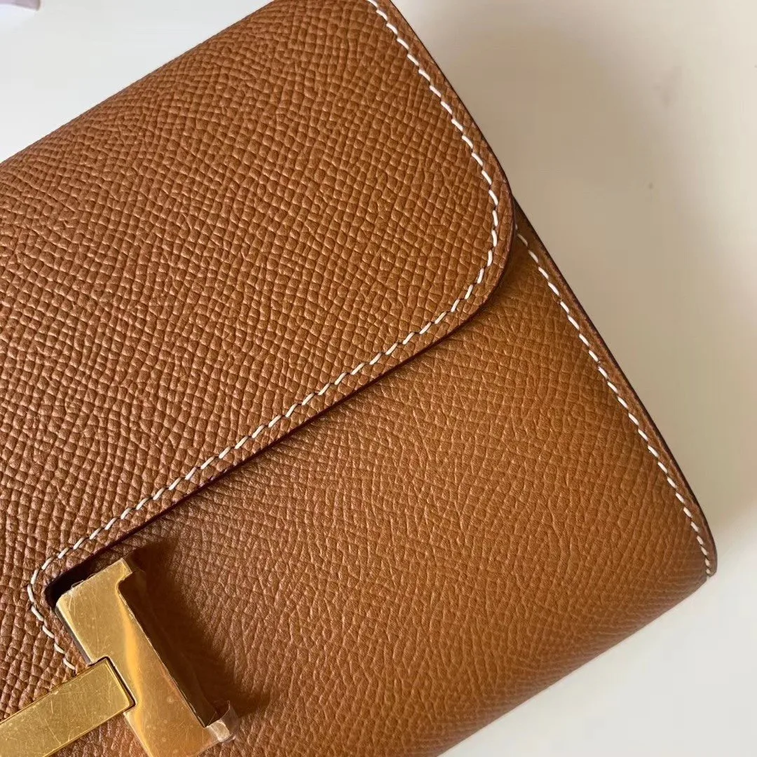Hermes Constance Togo Long Wallet / Gold Toned Hardware Brown - Image 9