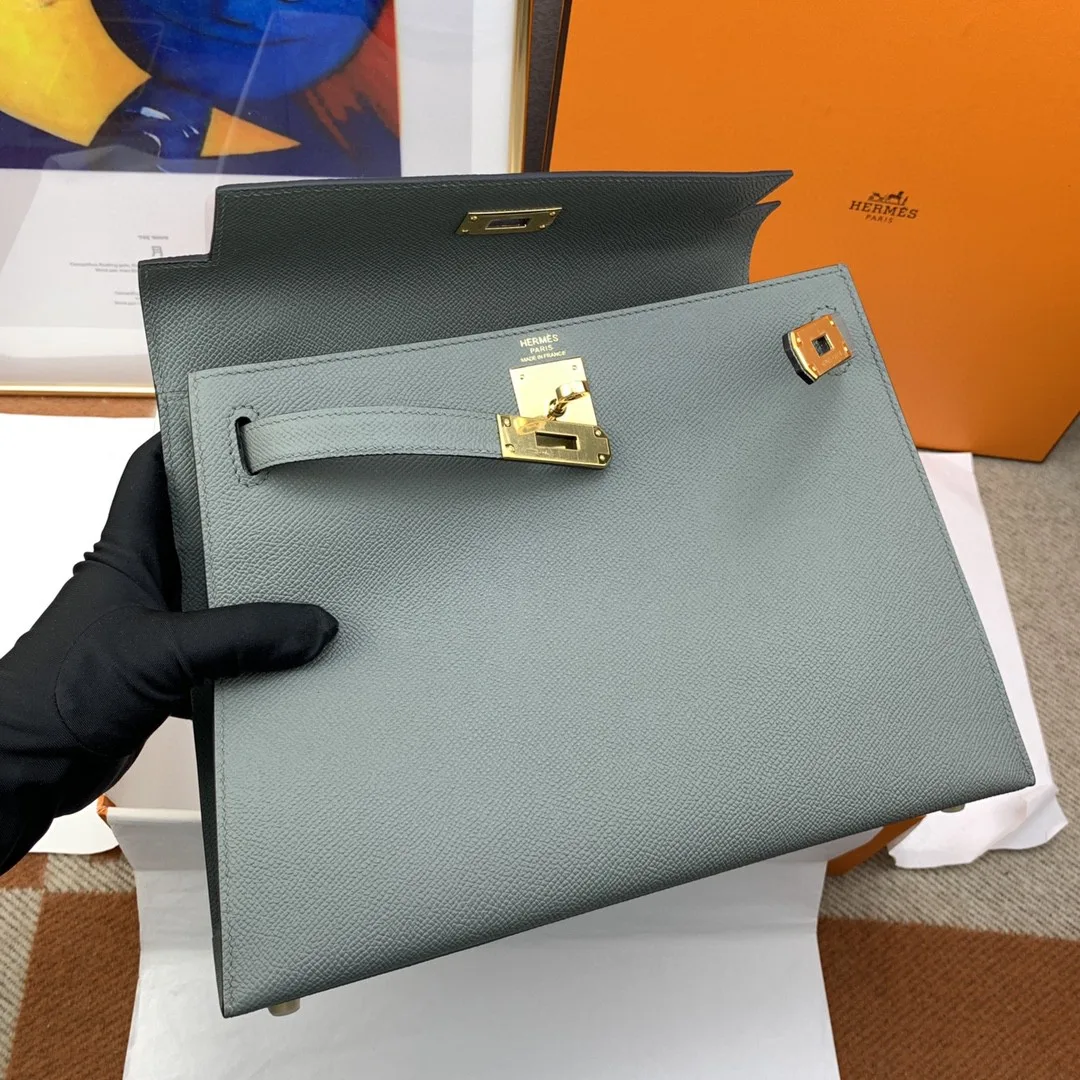 Alternative view of Hermes Kelly 28 Sellier Epsom Grey Bag