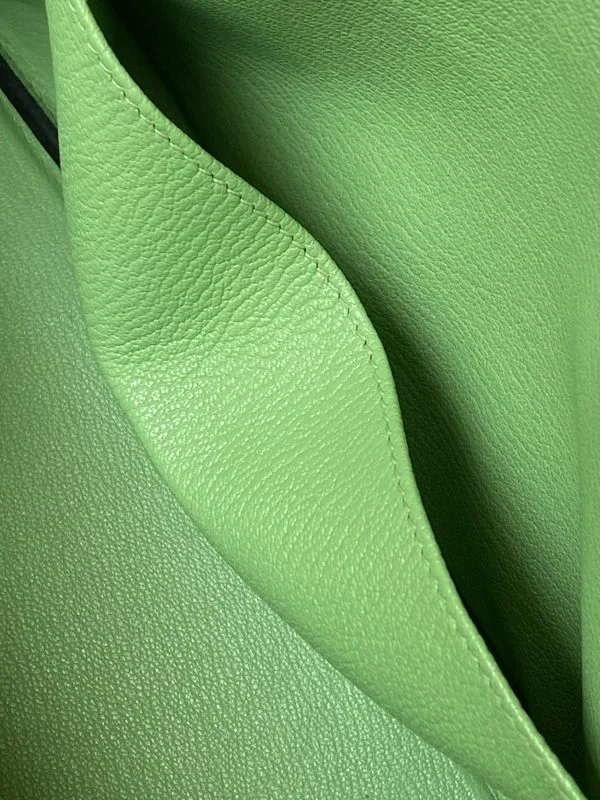 Hermes Birkin Top Handle Bag / Nata Swift Green Silver Hardware - Image 6