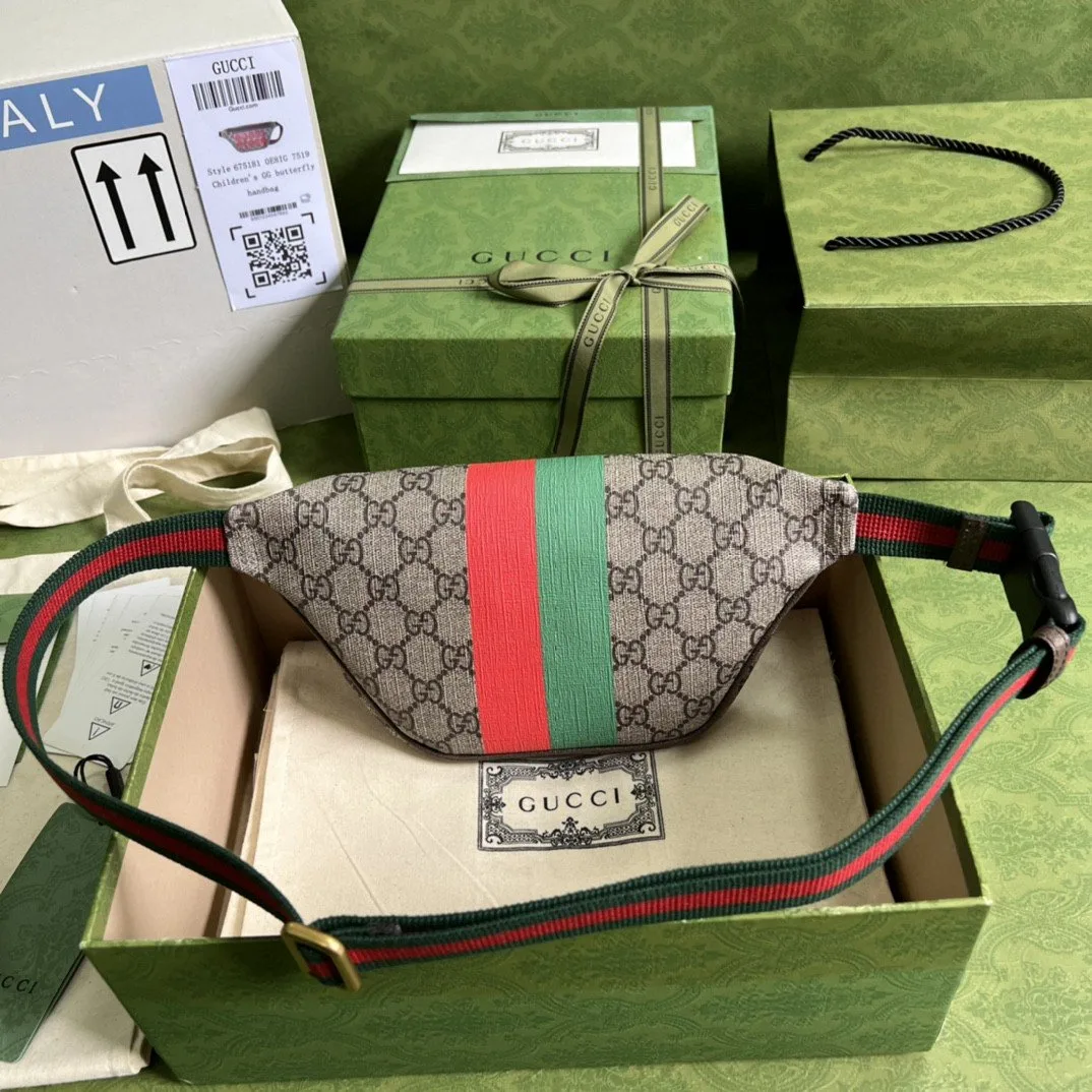 Alternative view of Gucci Tiger GG Belt Bag Beige And Ebony GG Supreme Canvas