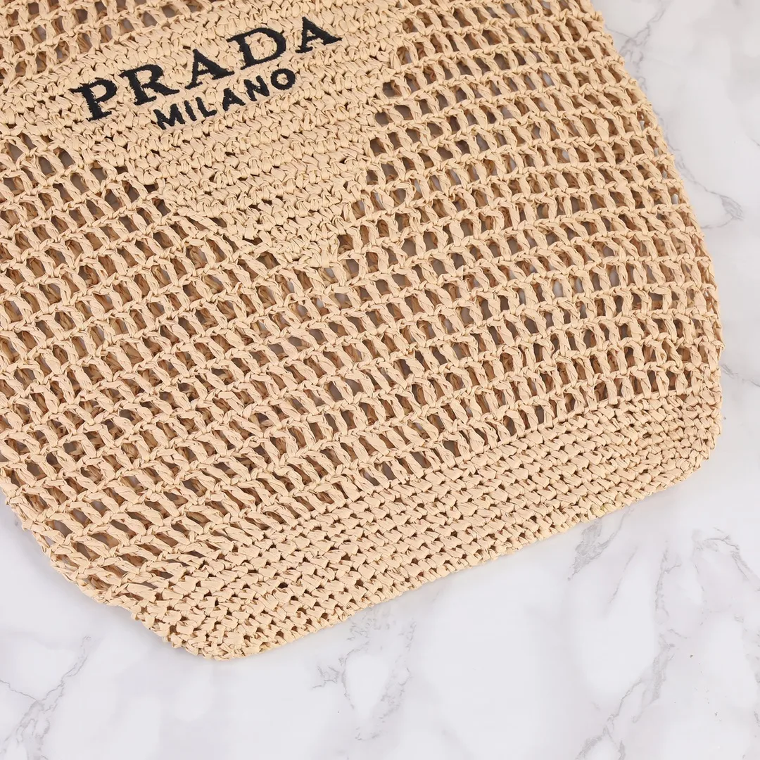 Raffia Tote Bag Beige 1BG424_2A2T_F0018_V_OOO 20 Inches / - Image 6