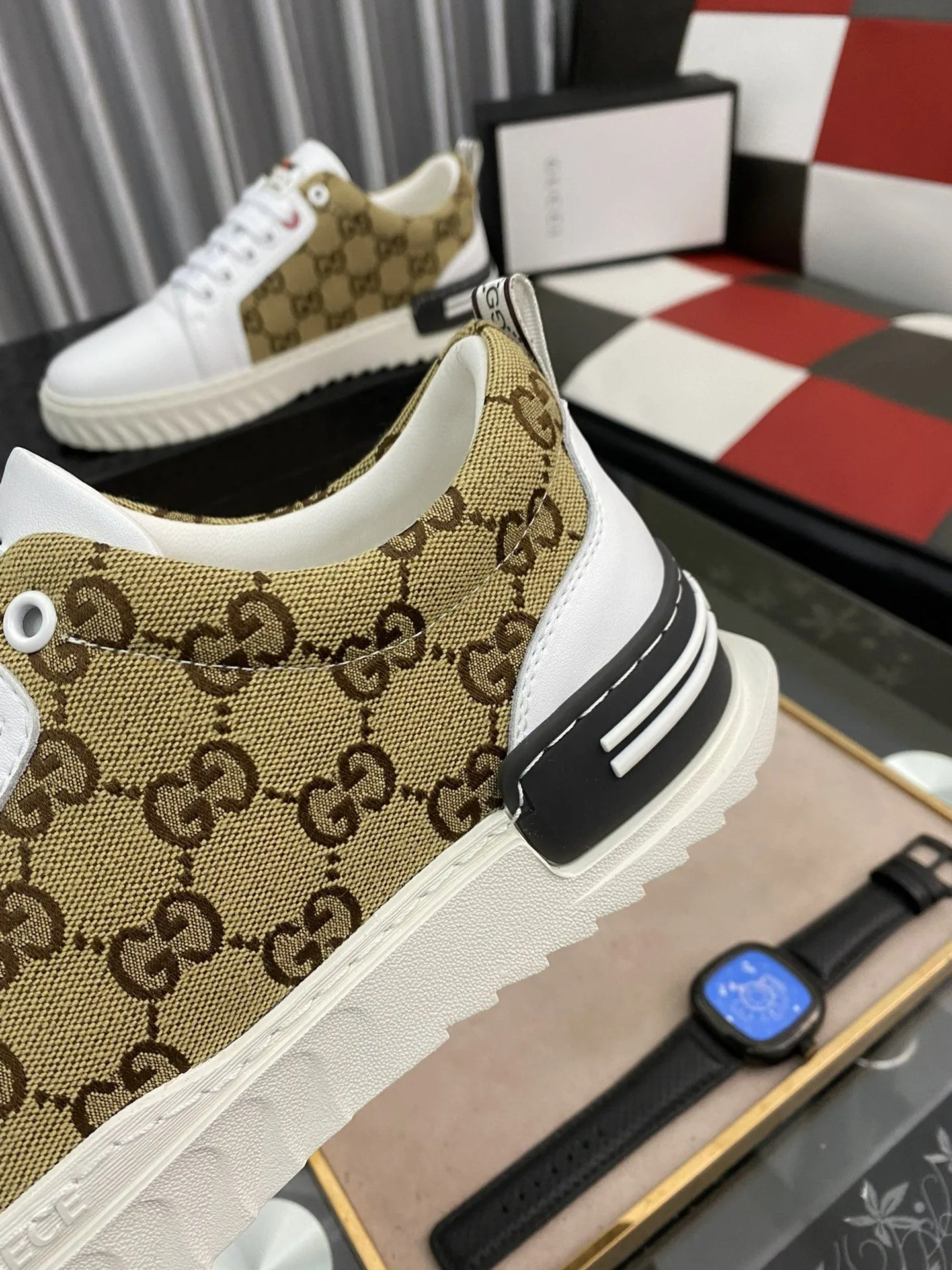 Gucci Men’s GG Ace Sneaker Yellow And White - Image 9
