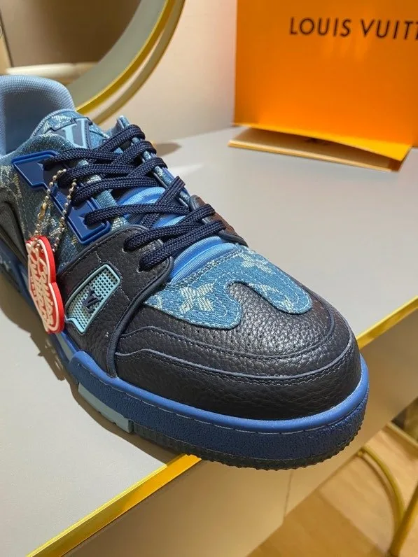 Louis Vuitton Trainer Sneaker Monogram Denim Blue Nigo/Virgil Abloh LV 1A9IQ9 - Image 8
