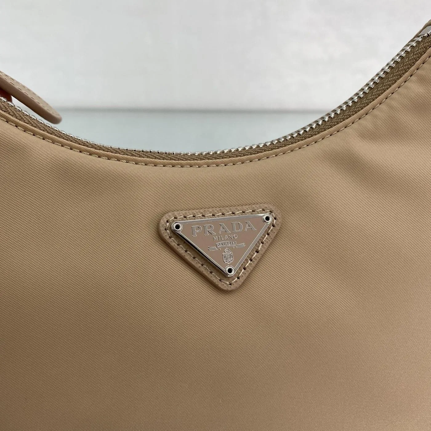 Prada Re- 2005 Saffiano Leather Bag Beige - Image 3