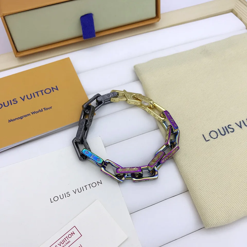 Alternative view of Louis Vuitton Engraved Monogram Chain Bracelet Multicolor Hardware