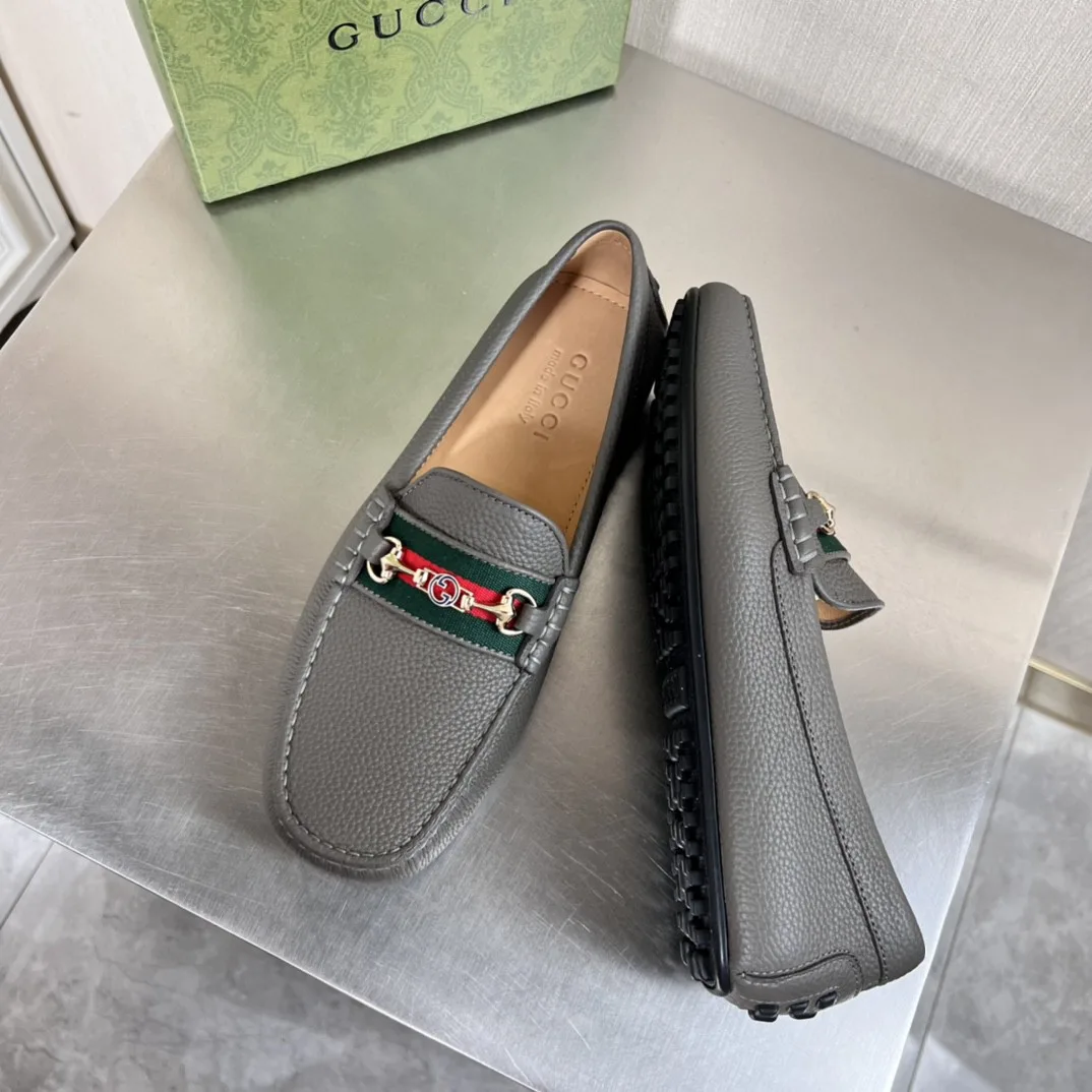 Alternative view of Gucci Men’s Loafers With Web Details Dark Gray