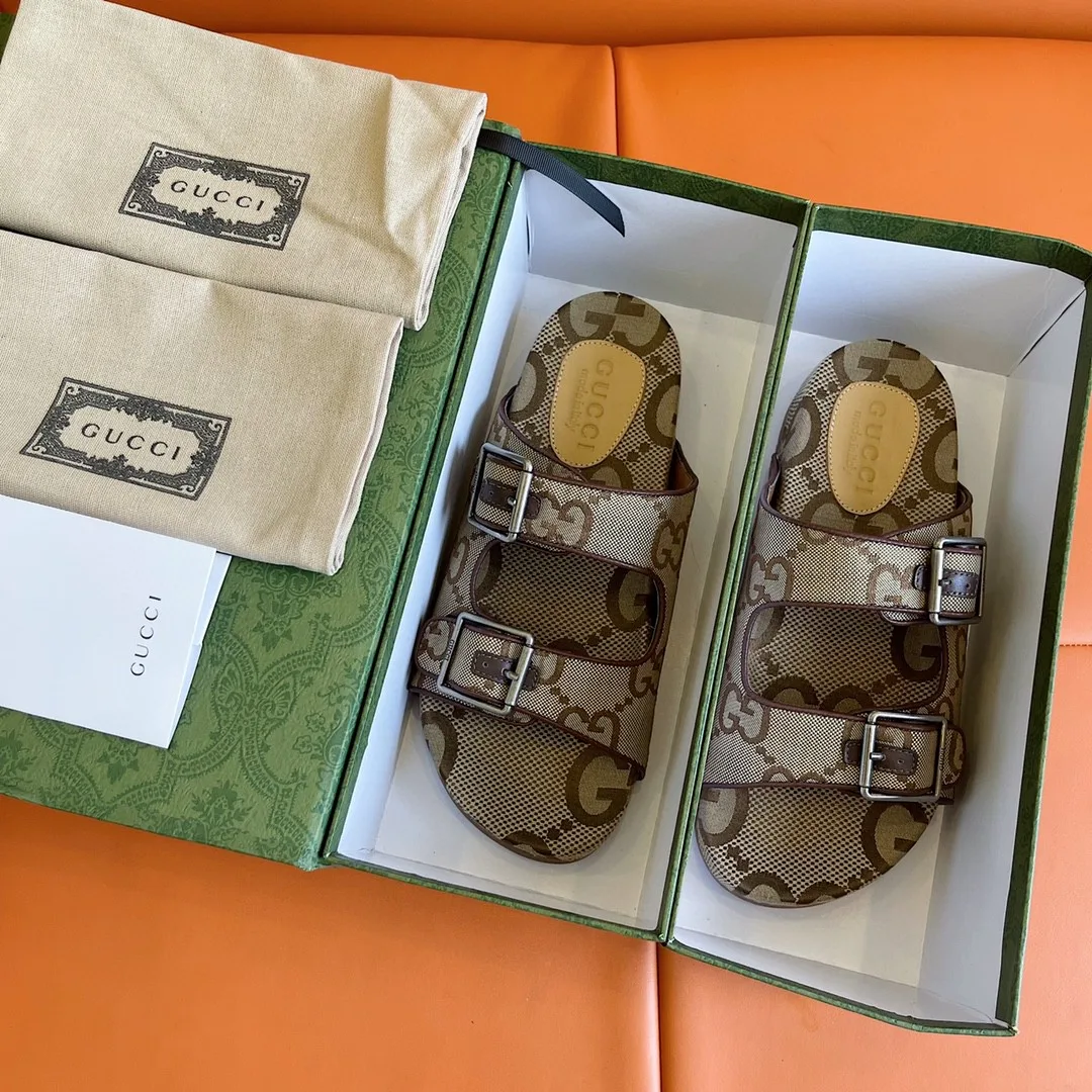 Gucci Maxi GG Slide Sandal With Straps Beige And Ebony 2HK60 - Image 7
