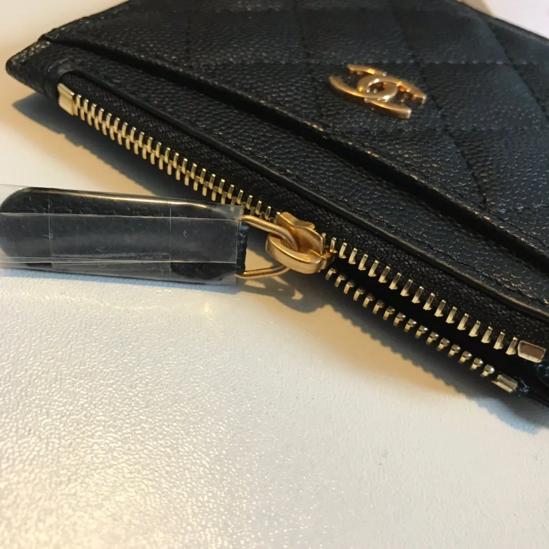 Chanel Flat Card Holder Black Bag / - Image 7