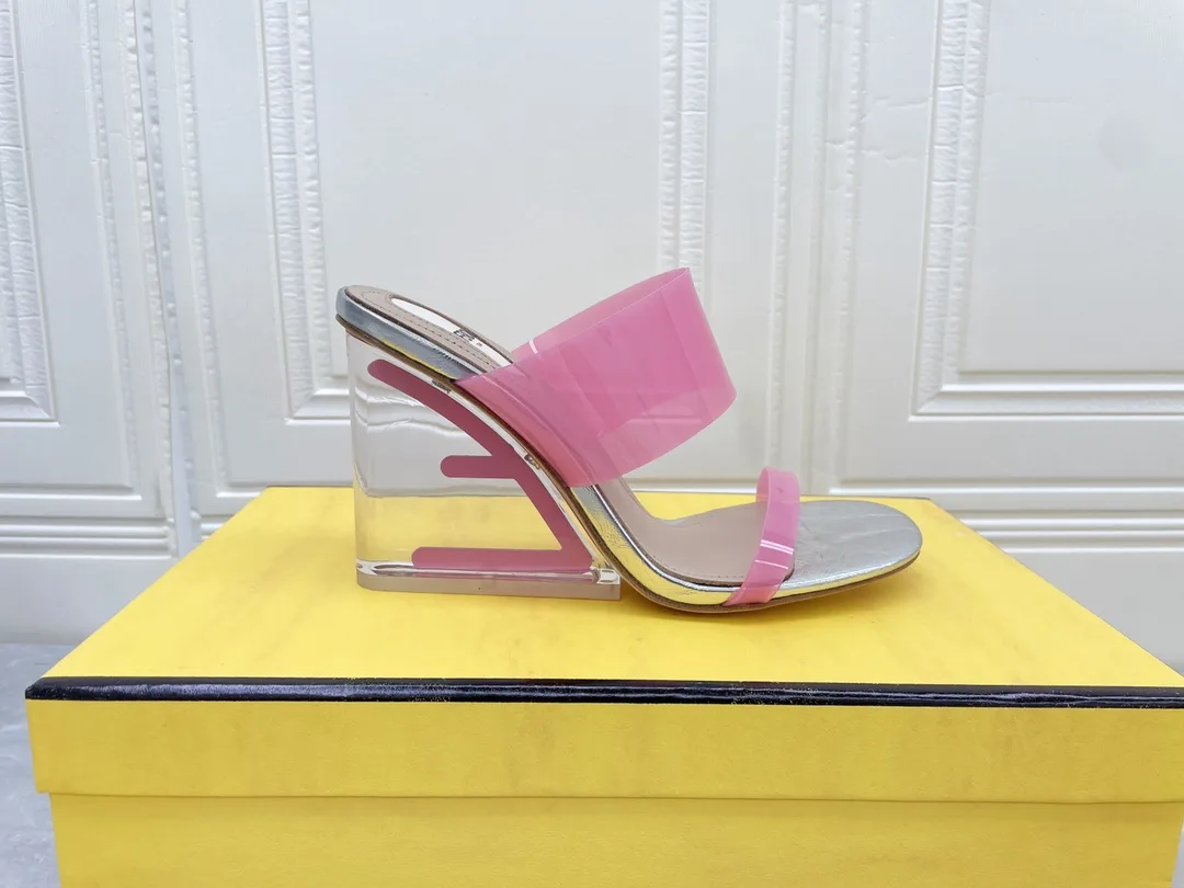 Fendi First Pink Transparent High-Heeled Sandals - Image 2