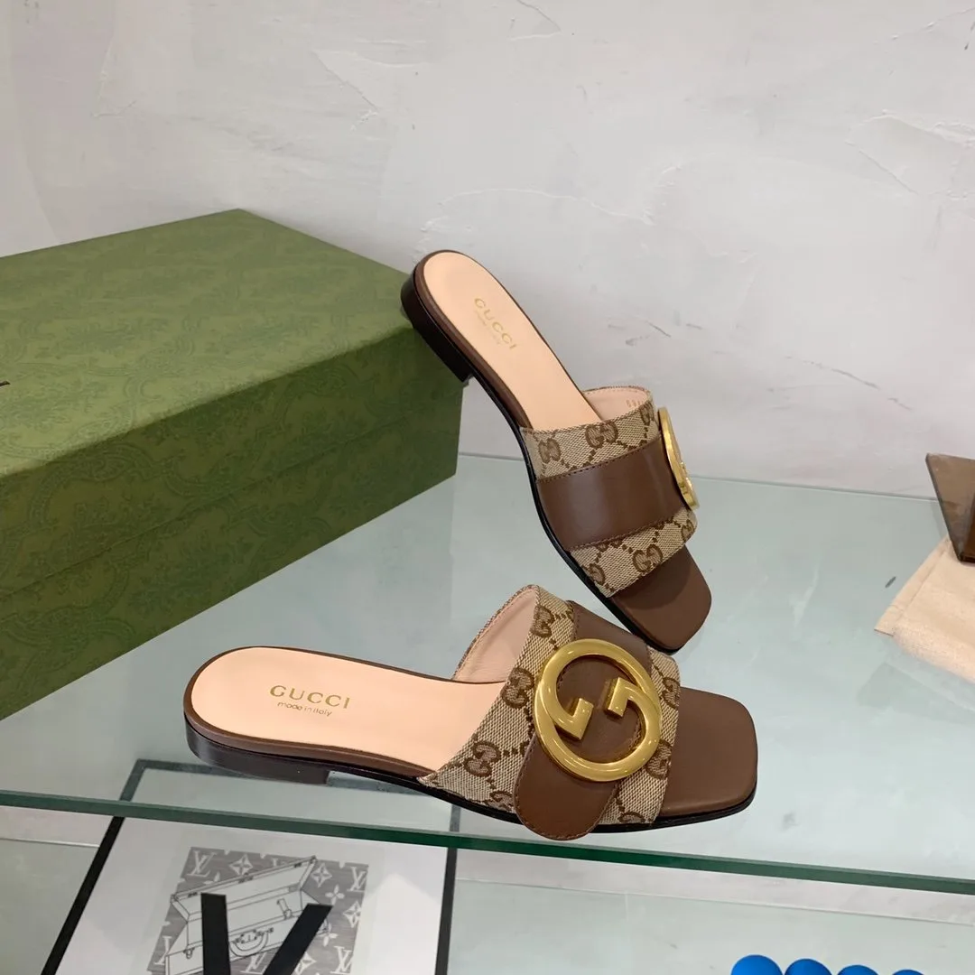 Alternative view of Gucci Blondie Matelasse Canvas Slide Sandal Red
