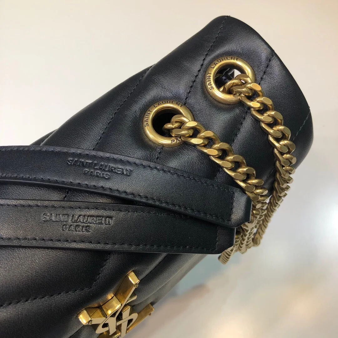 Saint Laurent Loulou Small Chain Bag In Y Black With Gold Hardware / YSL - Image 3
