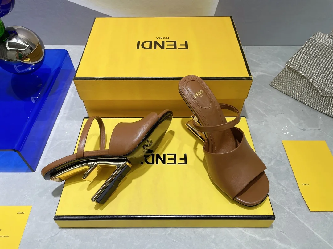 Fendi First Brown High-Heeled Sandals 8R8212NA7F148R - Image 4