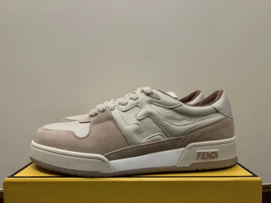 Fendi Match Low Tops Sneakers Beige/Brown 7E1493 - Image 8