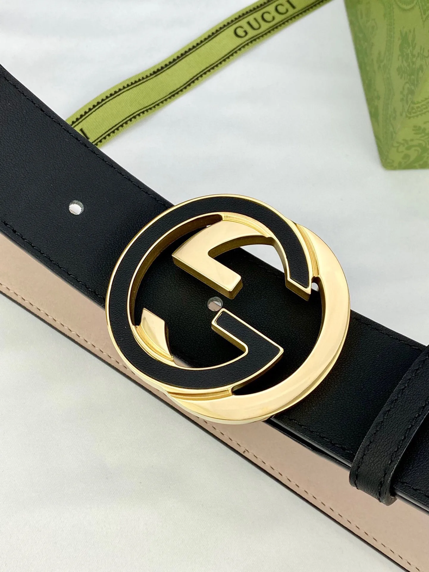Alternative view of Gucci GG Supreme Belt With Interlocking G Buckle Beige/Ebony GG Supreme And Black