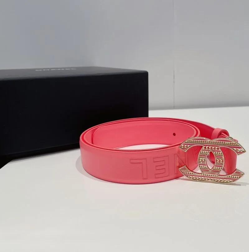 Chanel Carve CC Gold Tone Buckle Belt Pink - Image 7