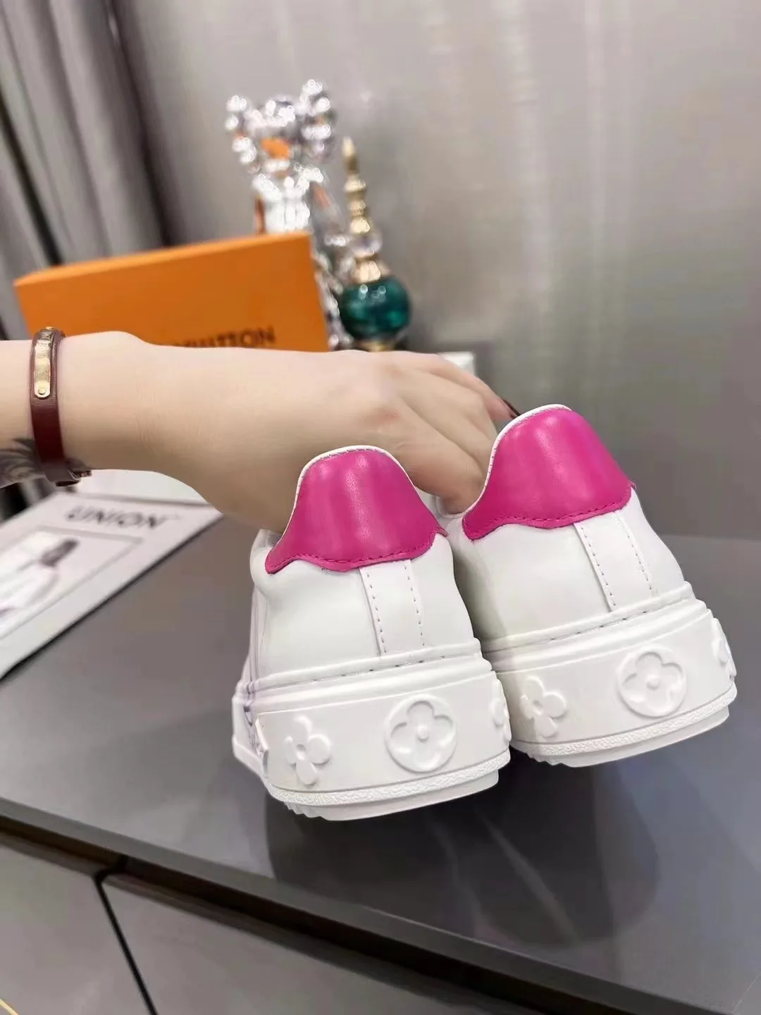 Louis Vuitton Time Out Sneaker Fuchsia Pink LV 1AA1BN - Image 8