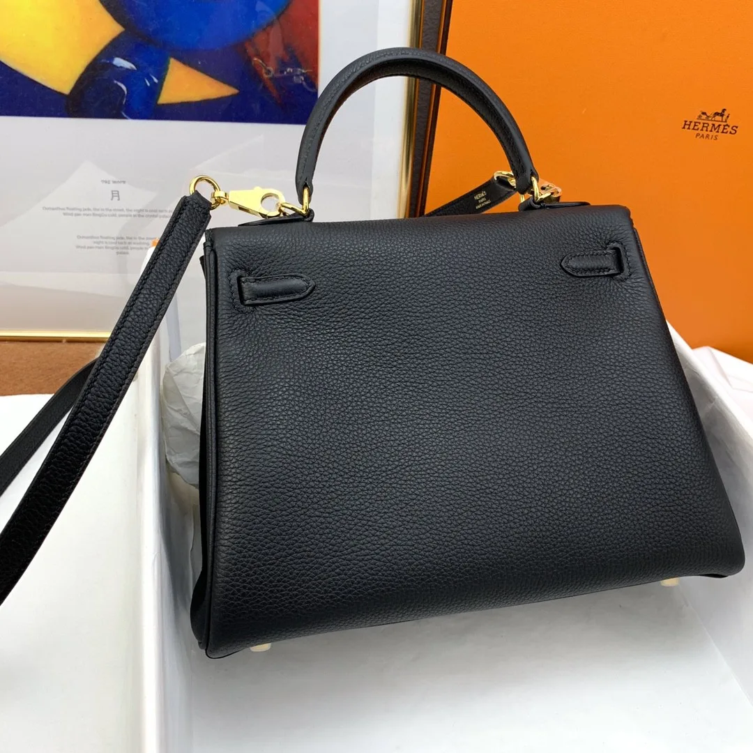 Hermes Kelly 25 Retourne Togo Black Bag - Image 5