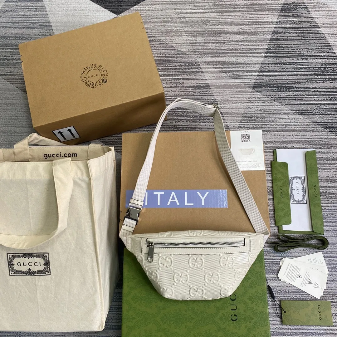 Gucci GG Embossed Belt Bag White GG Embossed / - Image 3