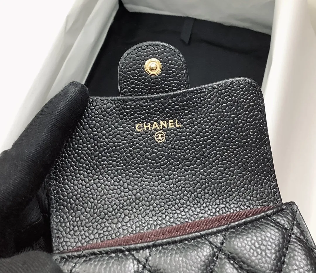 Chanel CO-CO Classic Card Holder Black Gold Hardware / - Image 8