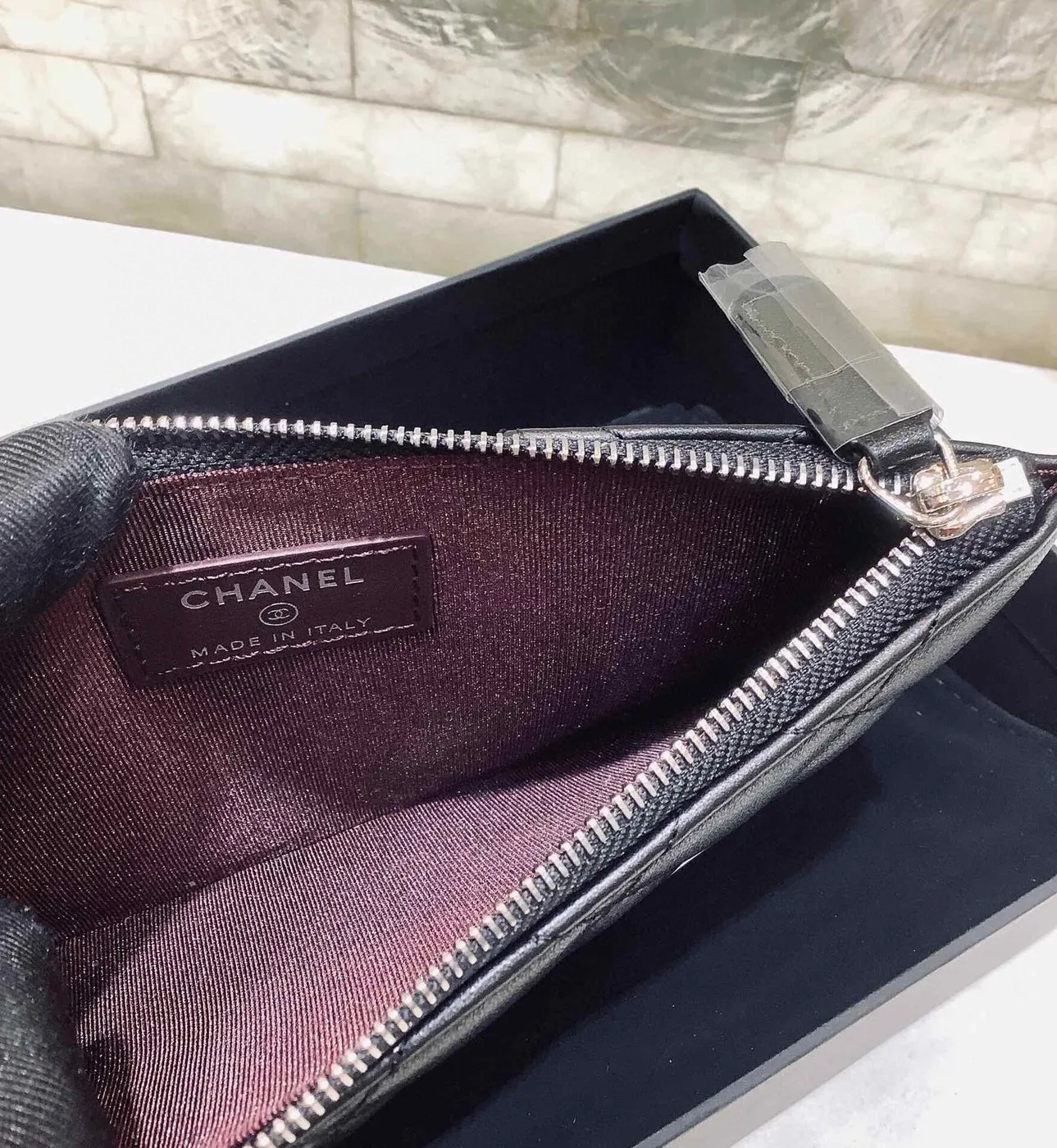 Chanel CO-CO Mini Pouch Wallet in Black , /, with Silver Hardware - Image 5