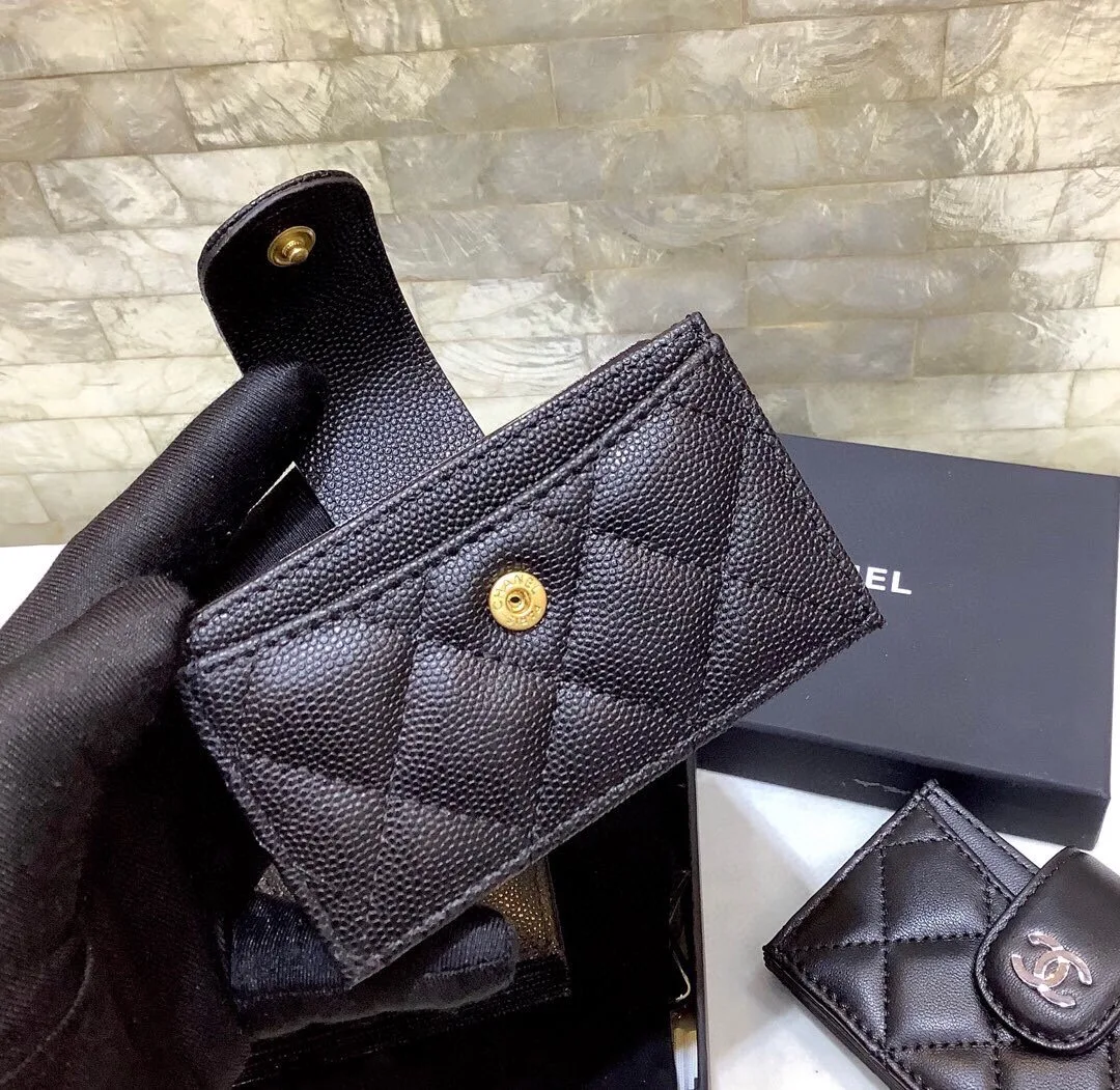 Chanel CO-CO Card Holder Wallet Black Gold Hardware / - Image 5