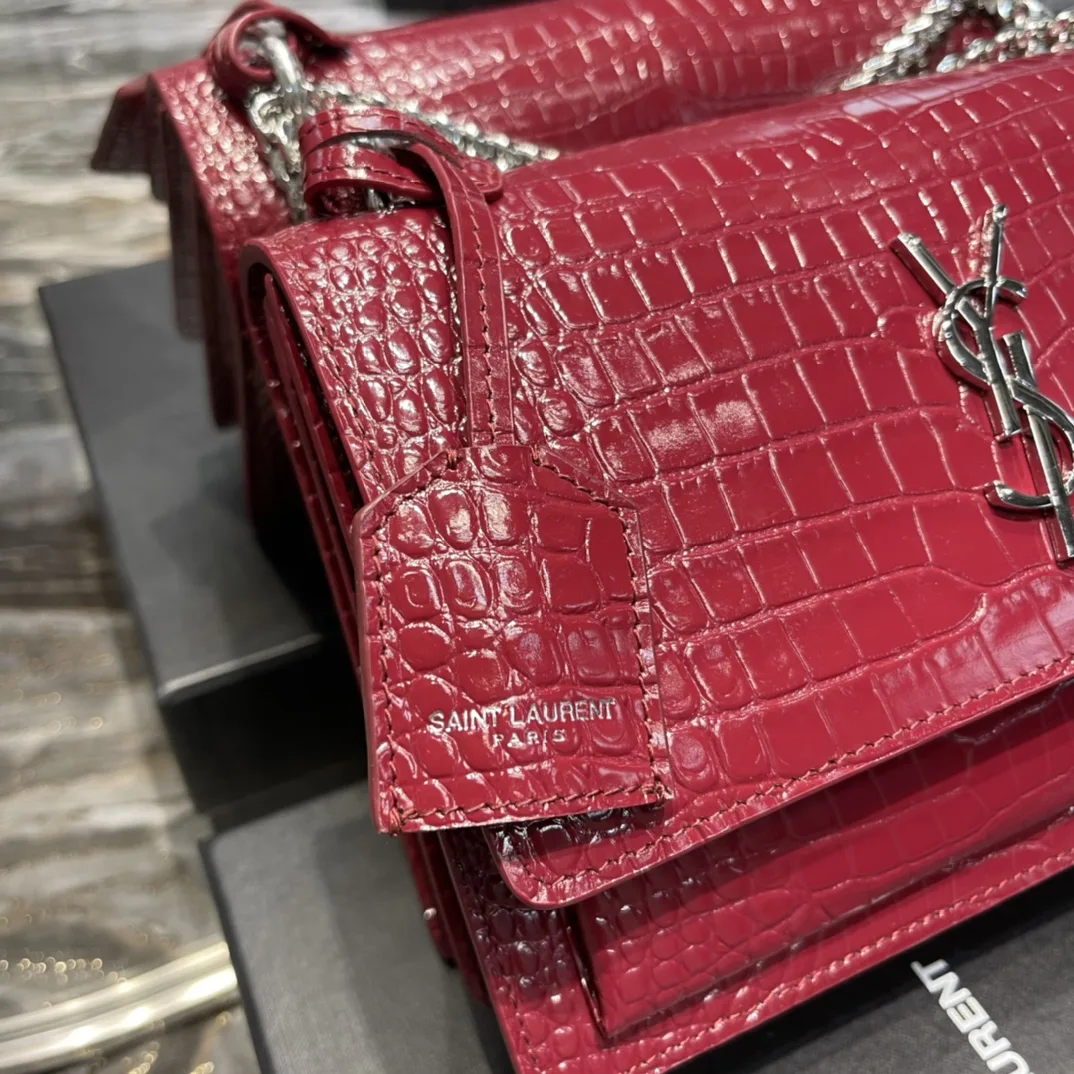 Saint Laurent Sunset Medium Chain Bag Red / YSL - Image 5