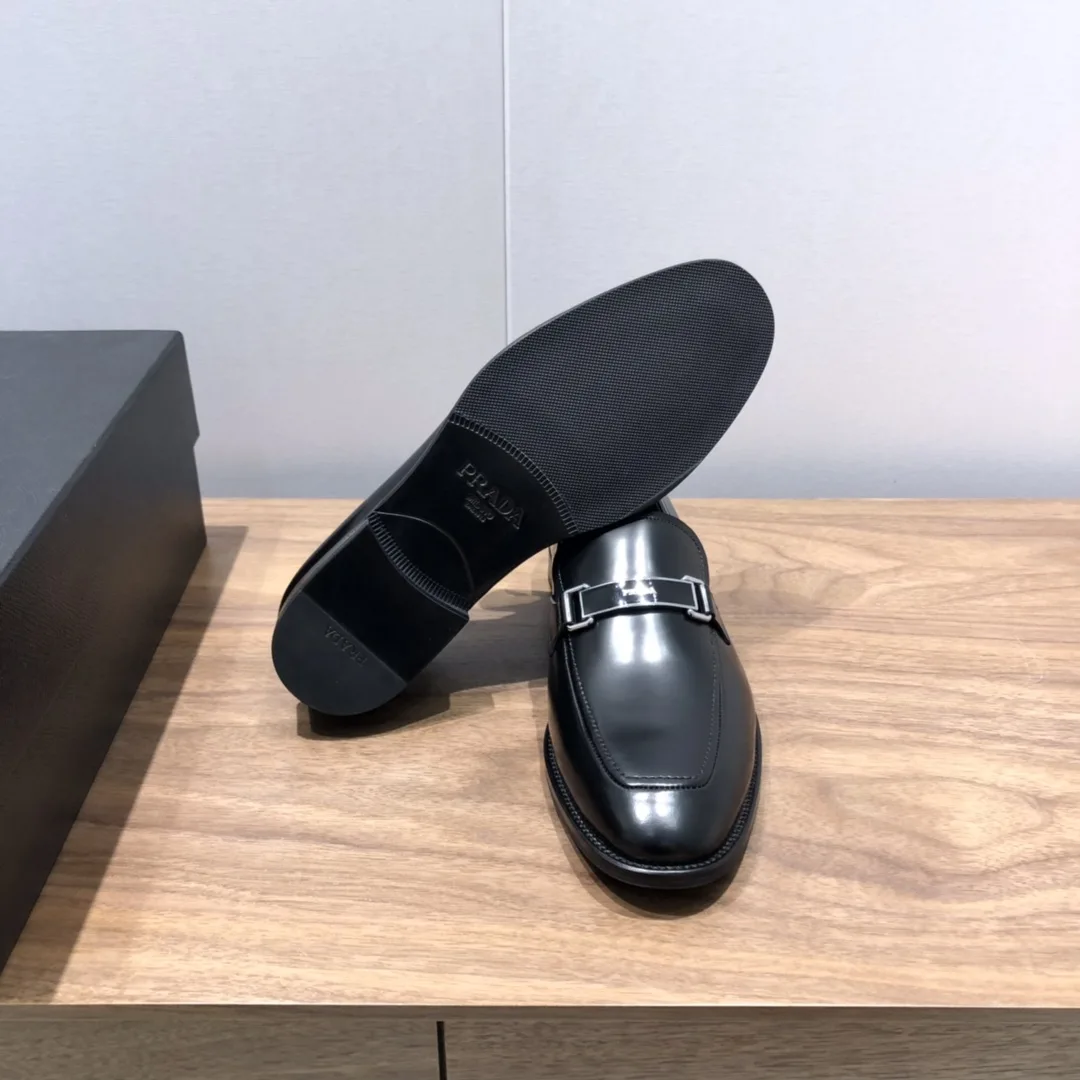 Prada Brushed Loafers Black / PRD - Image 6