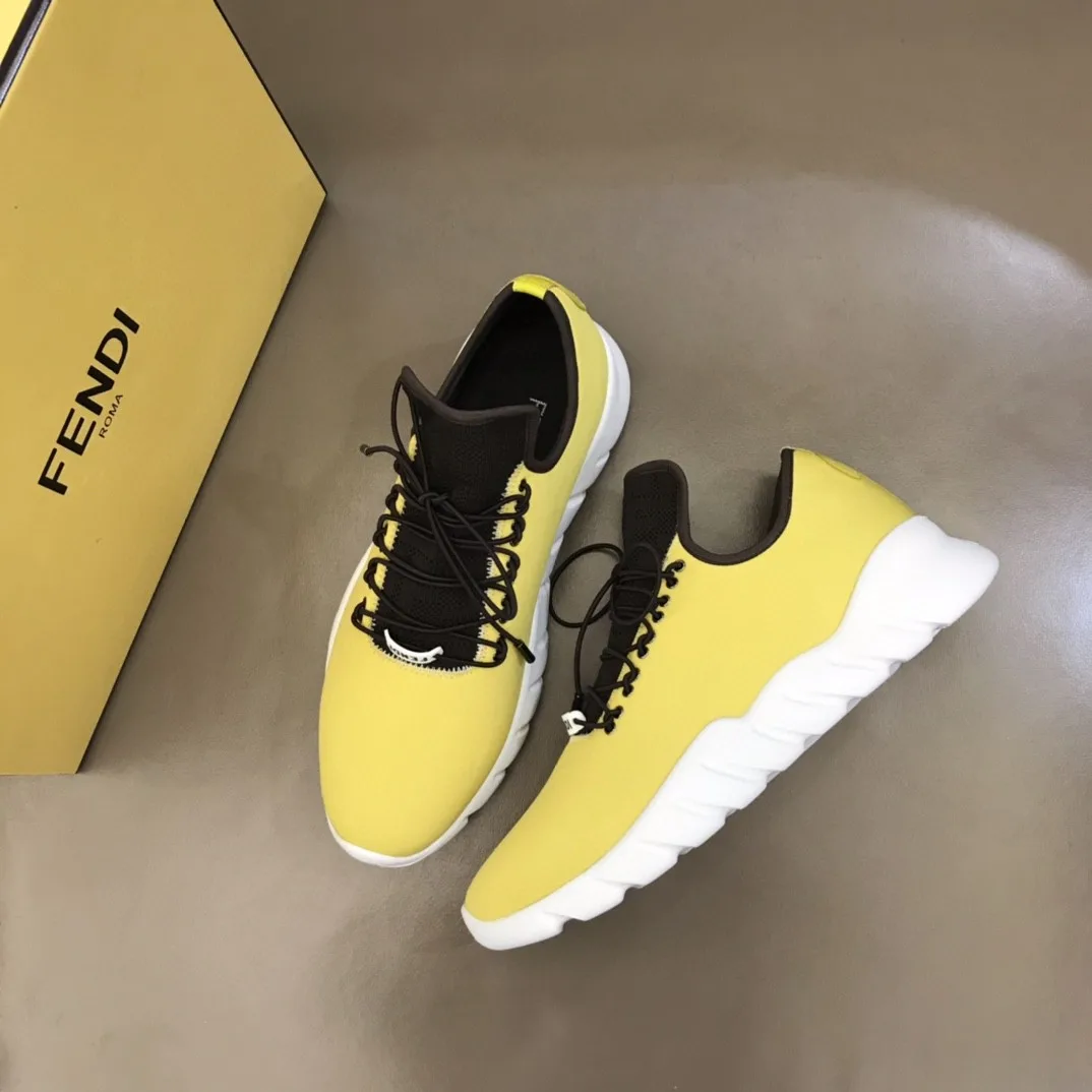 Fendi Force Low Tops Sneakers Light Yellow - Image 6