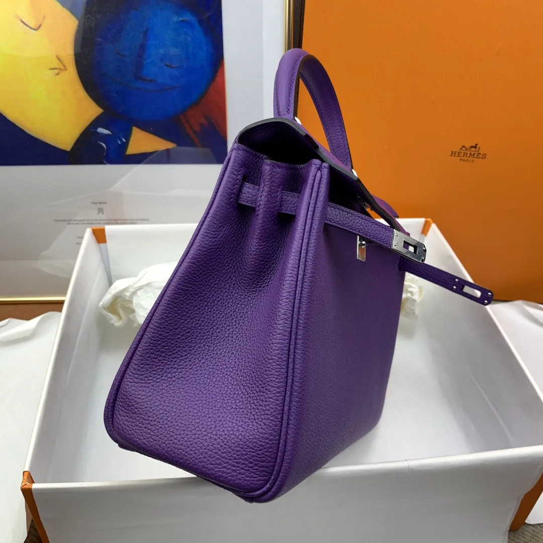Hermes Kelly 25 Retourne Togo Purple Bag - Image 3