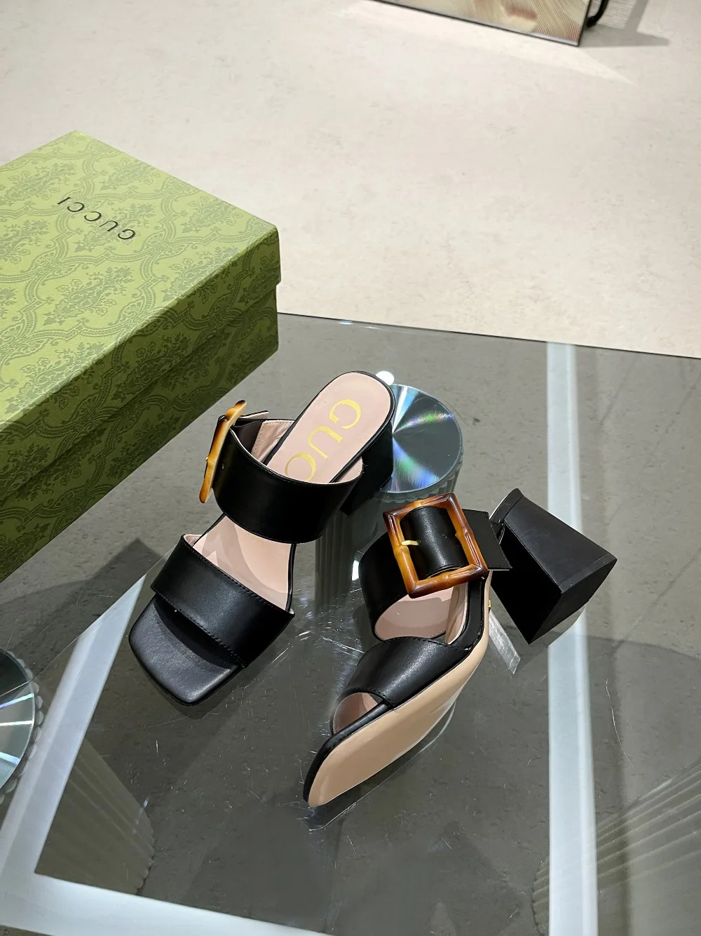 Gucci Women’s Sandal With Bamboo Buckle Beige - Image 4