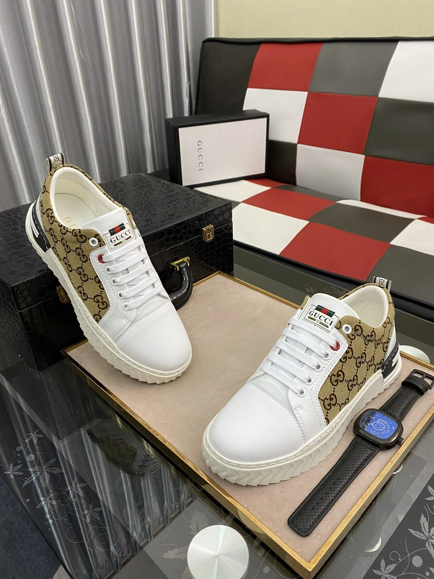 Gucci Men’s GG Ace Sneaker Yellow And White - Image 3