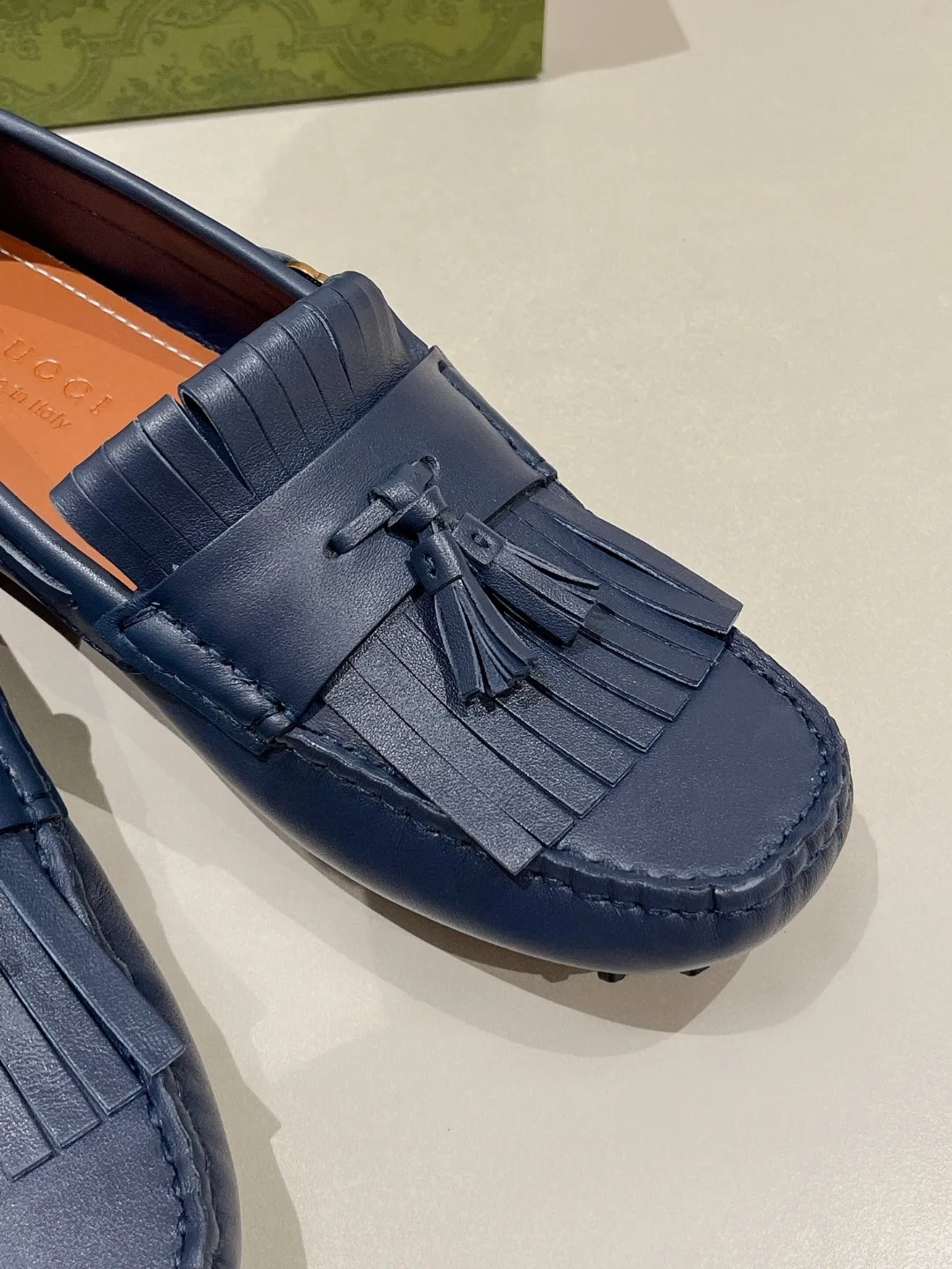 Gucci Men’s Loafer With Driver Interlocking G Blue - Image 6