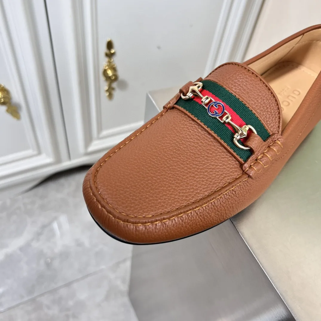 Gucci Men’s Loafers With Web Details Brown - Image 8