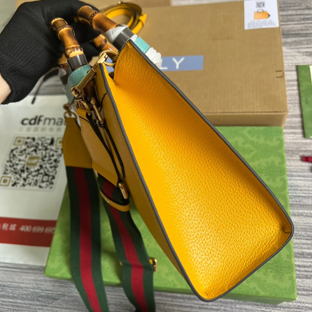 Alternative view of Gucci Diana Medium Tote Bag Yellow