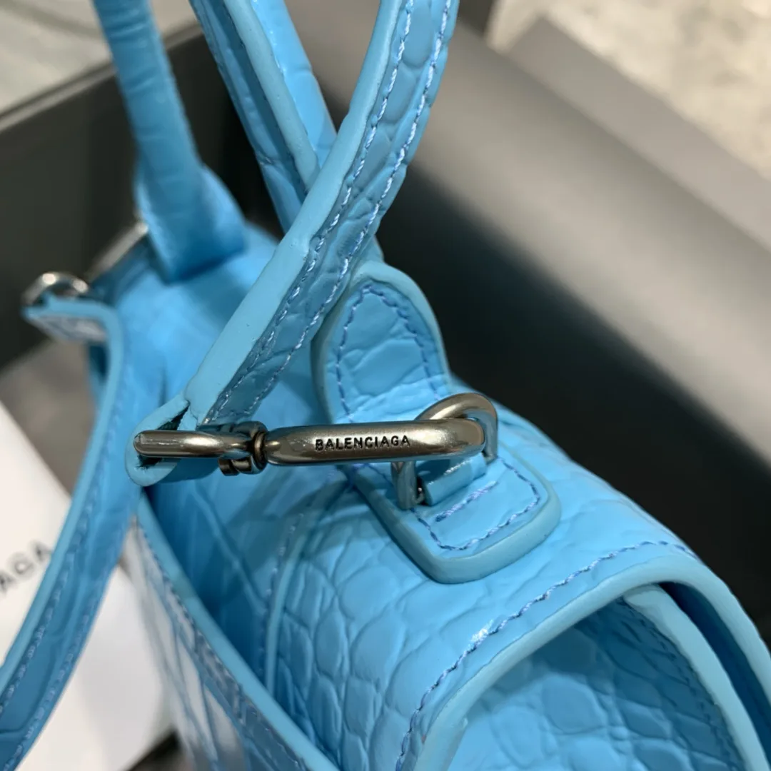 Balenciaga Hourglass Small Handbag In Blue - Image 4