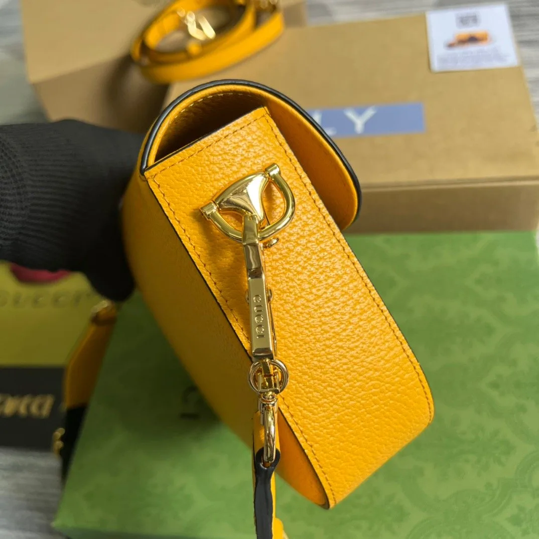 Gucci x Adidas Horsebit 1955 Mini Bag Yellow - Image 7