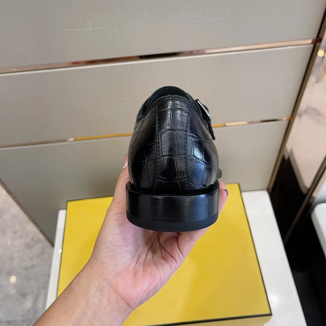 Fendi Force Monk Strap Shoes Black - Image 6