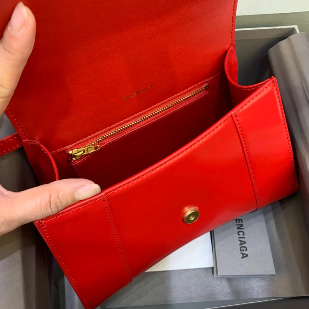 Balenciaga Hourglass Small Handbag In Bright Red - Image 3