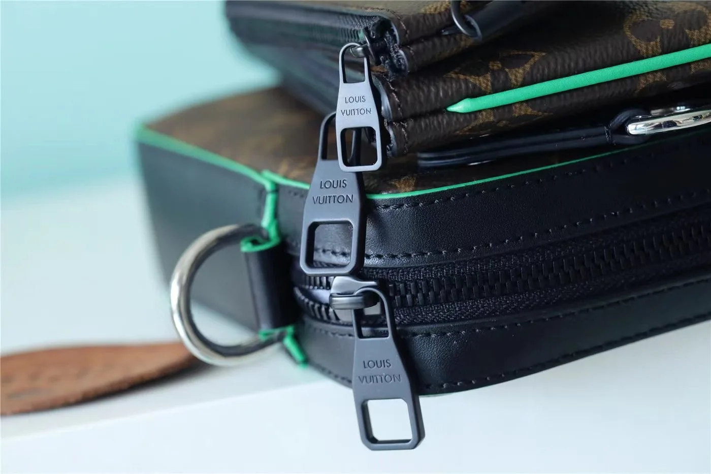 Alternative view of Louis Vuitton Trio Messenger Monogram Macassar Canvas By Virgil Ablohs Green