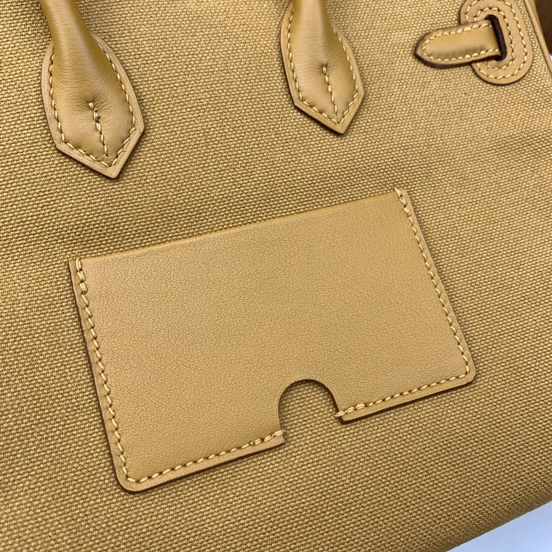 Hermes Birkin Cargo 25 Top Handle Bag / Beige Silver Hardware - Image 10